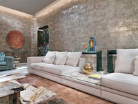 Juego de Sofás de Lujo de Diseño Popular de Gainsville con LED, Muebles de Sala de Estar de Alta Gama para Villa o Apartamento