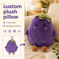Juguete de Peluche Personalizado de la Serie Frutas y Verduras, Muñeco de Berenjena, Almohada de Peluche de Berenjena para Niños