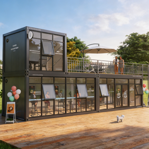 Lujosa cafetería modular tipo villa con balcón, casa prefabricada, casa contenedor. - Product Image 1