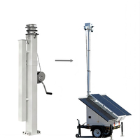 Mât télescopique 6m avec câble intégré pour caméra solaire, remorque, tour d'éclairage solaire