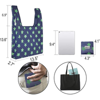 Sacs d'épicerie en nylon pliable, lavables et réutilisables, avec logo personnalisé Sac fourre-tout pliable en polyester pour sac de courses