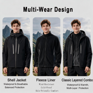 <strong>Thin</strong> <strong>Waterproof</strong> Color Block Hooded <strong>Jacket</strong> with Detachable Removable Liner Outdoor Hiking Custom OEM Factory Direct Multi Color - Product Image 6