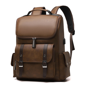 Retro Large Capacity USB Port Men's <b>Backpack</b> <b>Waterproof</b> Multifunction Business <b>Backpack</b> Daily Travel Bag for Sport - Product Image 1