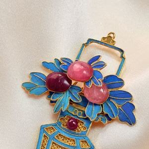 Broche de Rubí Chapado en Oro de Lujo para Mujer, Joyería de Estilo Chino, Accesorios de Ropa Chapados en Plata - Product Image 4