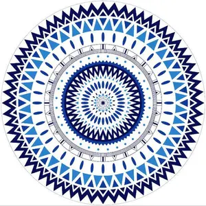 Microfiber suede material mandala flower round circle beach towel