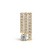 Aarinya Broche Unisexe Classique en Or 14K avec Diamant de Laboratoire Solitaire Linéaire Cascade, Sertissage Triple Barre en Canal, Éclat Piliers, pour Mariage