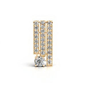 Broche Aarinya Clásico Solitario Lineal en Cascada con Diamantes de Laboratorio en Oro Amarillo de 9K, Diseño de Barra Triple, Regalo para Bodas y Fiestas - Product Image 1