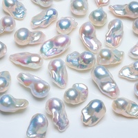 Perles d'eau douce baroques irrégulières, blanches, de qualité AAA, 12-13 mm, lumineuses, avec demi-trou de 0,9 mm, pour la fabrication de boucles d'oreilles et de colliers