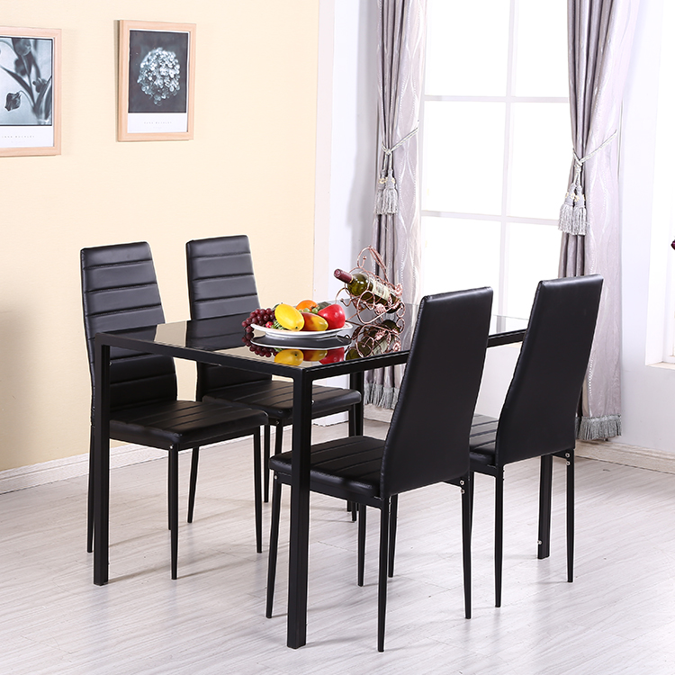 Ensemble Table 200x80cm Pieds En Métal et 6 Chaises Transparentes