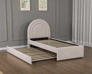 <span class=keywords><strong>Lit</strong></span> simple moderne Willsoon en tissu beige avec tête <span class=keywords><strong>de</strong></span> <span class=keywords><strong>lit</strong></span> multi-arche, <span class=keywords><strong>lit</strong></span> d'appoint rembourré, <span class=keywords><strong>lit</strong></span> <span class=keywords><strong>de</strong></span> jour convertible, capitonné minimaliste - Product Image 2