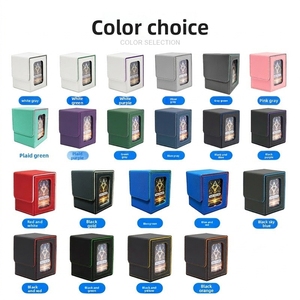 Porte-cartes vertical rectangulaire personnalisable avec plus de 100 emplacements, fenêtre de présentation, en cuir PU écologique et doublure en velours pour cartes - Product Image 4