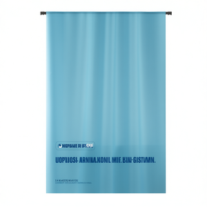 Cortina de Ducha de 240 x 200 cm, Color Azul Celeste, para Bañera de 3 Lados - Product Image 2