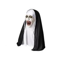Masque intégral en latex personnalisé pour Halloween, rechargeable, maquillage effrayant, casque de moine sacerdote effrayant, vente en gros