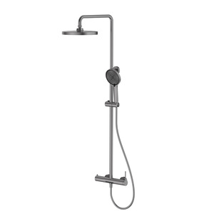 Juego de Ducha de Pared con Rociador Superior en Gris Metálico, Cascada de Agua Fría/Caliente, Exclusivo Transfronterizo para Baños Minimalistas - Product Image 3
