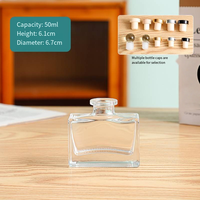 Flacon diffuseur de parfum en verre carré avec couvercle, 50ml, 100ml, 120ml, pour huiles essentielles, décoration intérieure, prix réduit