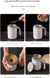 Taza Mezcladora Magnética Eléctrica Recargable por USB de Acero Inoxidable de Grado Alimenticio, Funcional, Creativa, con Asa Grande, en Oferta - Product Image 5