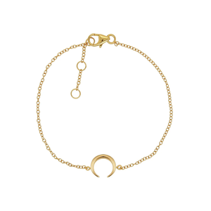 OEM ODM 925 gioielli in argento Sterling placcato <span class=keywords><strong>oro</strong></span> 18 carati <span class=keywords><strong>bracciale</strong></span> in corno piccolo <span class=keywords><strong>bracciale</strong></span> a mezzaluna <span class=keywords><strong>bracciale</strong></span> semplice per ragazze per le donne - Product Image 1