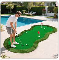 Tapis de putting de golf portable grand format en gazon artificiel, personnalisable OEM, pour entraînement de golf, vente en gros directe usine
