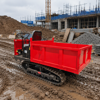 Mini-dumper sur chenilles de 1,5 tonne, transporteur à chenilles en caoutchouc, petit camion-benne sur chenilles pour la ferme et la montagne