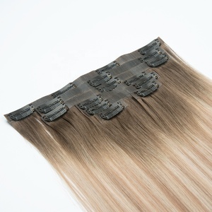 Extensions de cheveux à clipser de luxe européennes 2026 avec 100 % de cheveux naturels vierges Remy lisses, faciles à poser et produites en série - Product Image 3