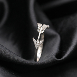 Fashion Cupid Arrow Pave CZ <strong>Statement</strong> <strong>Ring</strong> 925 Sterling <strong>Silver</strong> Minimalist Everyday Jewelry - Product Image 2