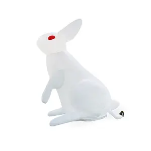 Coelho inflável para decoração de Páscoa, coelho inflável com tema de evento grande e fofo, 5m branco brilhante