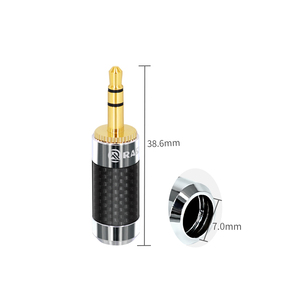 RASANTEK latón + Tubo de fibra de carbono terminales de conexión estéreo 3,5mm conector mini jack - Product Image 1