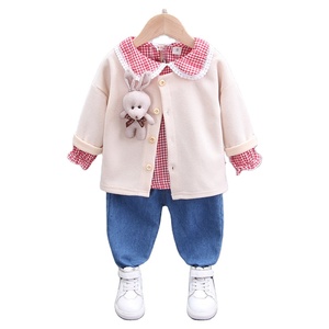 Venta al por Mayor de Conjuntos de Ropa para Niños, Estilo Nuevo, Camisas para Niñas y Jeans de Mezclilla, Conjunto Ajustado para Niños - Product Image 1