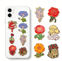 Ornement Métallique Créatif en Forme de Bouteille de Parfum, Motif Fleur, Plante, Champignon – Cadeau Romantique pour Amoureux, Autocollant de Téléphone Personnalisé, Vente en Gros