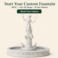 Fontaine Colonne en Marbre Blanc Personnalisée, Statue de la Déesse du Nouvel An, Fontaine à Colombe, Design 3D, OEM pour Projets Paysagers