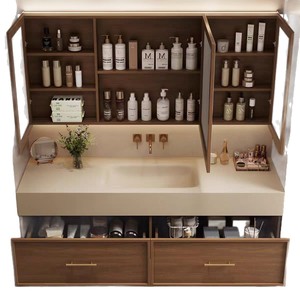 Nuevo lavabo inteligente de cerámica con diseño integrado sin juntas, combinado con mueble de baño, lavabo para lavarse las manos. - Product Image 5