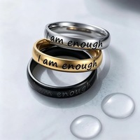 Bague en acier inoxydable gravée personnalisable, style minimaliste poli pour hommes et femmes, bijoux de mode en stock