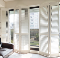 Obturateur de fenêtre en PVC sur mesure Obturateur en tilleul écologique Volets d'intérieur en bois Stores Anti-fading Design moderne Horizontal