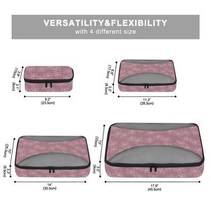 Juego de 4 Organizadores de Equipaje con Estampado Floral Hawaiano Rosa, Cubos de Compresión para Ropa de Viaje - Product Image 4