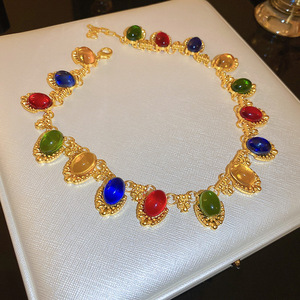 Collana cuore fiore Vintage placcato in oro Manna nuovo stile <span class=keywords><strong>palazzo</strong></span> con catena di clavicola <span class=keywords><strong>diamante</strong></span> per feste e fidanzamenti - Product Image 5