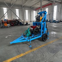 Foreuse mobile pour puits d'eau montée sur remorque, machine de forage de puits pour utilisation sur le terrain