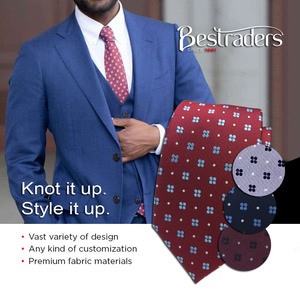 Cravate en polyester de haute qualité, couleur unie, à pois floraux, pour hommes, cravate classique tissée pour le travail et l'école - Product Image 1