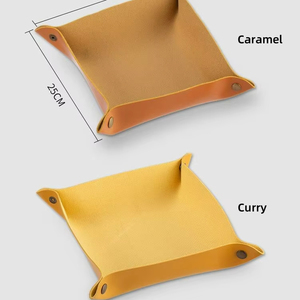 PU Leather Modern Design Jewelry Valet Tray with Cup Kit for Women and <strong>Men</strong> Portable Entryway <strong>Bedside</strong> Nightstand Desk Small - Product Image 2