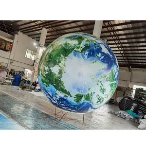 Không gian chủ đề Đảng trang trí Inflatable hành tinh, Inflatable Trái Đất mặt trăng chín hành tinh treo Led mô hình