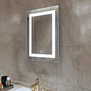 Led Lighted Bathroom Mirrors Top Factory Wholesale Full UL CE Hotel Touch Sensor Dimmer Defogger CCT 3000K-6000K Frameless Bathroom Mirror With Front Light