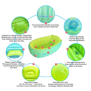 <span class=keywords><strong>Baignoire</strong></span> <span class=keywords><strong>gonflable</strong></span> épaisse pour bébé, <span class=keywords><strong>baignoire</strong></span> de voyage, mini piscine pour bébé, vert et jaune - Product Image 4