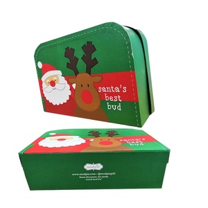 Factory Custom Logo Luxury Christmas Design Rigid <strong>Cardboard</strong> Baby Toys Clothes Packaging Gift <strong>Suitcase</strong> Box With Handle - Product Image 3