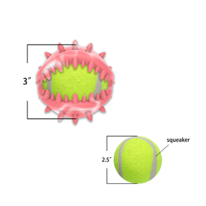 Famipet Fabricant En Gros Durable 2-en-1 Tpr <span class=keywords><strong>Pac</strong></span>-<span class=keywords><strong>man</strong></span> Conception Indestructable Chien <span class=keywords><strong>Jouet</strong></span> Pet <span class=keywords><strong>Jouet</strong></span> À Mâcher avec Balle De Tennis - Product Image 2