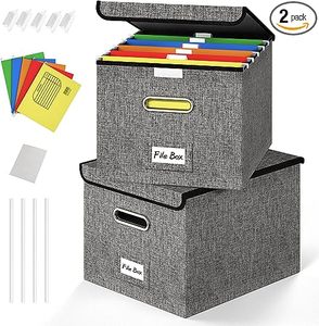 Organizador de Archivos con Tapa, Cajas de Almacenamiento de Archivos Plegables de Lino, Caja de Almacenamiento para Cómics - Product Image 1