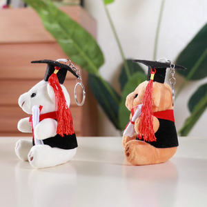 12CM Cartoon <b>Teddy</b> Bear Plush Toys School Graduation Gift Girl Bag Pendant Keychains Doctor Bear PP Cotton Filling Graduation - Product Image 4