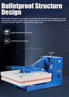 Presse à chaud semi-automatique bleue 38*38, imprimante à plat 15*15 pouces, 220V, état neuf pour t-shirts et vêtements - Fonctionnalités numériques