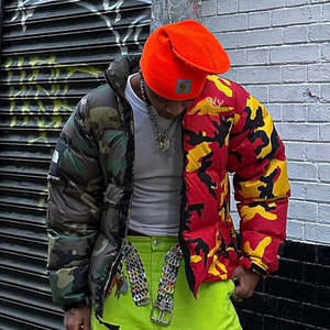 Giacca Streetwear Oversize con Stampa Mimetica Personalizzata, Logo Ricamato, Patchwork Colorato, Giacca Puffer da Snowboard per Esterno - Product Image 4