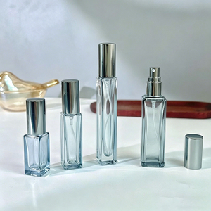 Customizable Square High Grade Gray Glass Perfume Spray <b>Bottle</b> 3ml/5ml/<b>10ml</b> Black Walnut Cover - Product Image 6