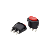 Interrupteur à bascule rond 20 mm 2 broches 2 positions ON-OFF SPST 6A/250V 10A/125V AC IP53 Plastique T85 1e4