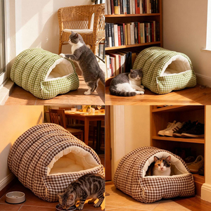 Pet Cat Dog House Cave Cozy Soft Kennel <b>Beds</b> for Indoor Warm Sleeping <b>Bag</b> Washable Pet Cushion Plush Puppy Kitten <b>Bed</b> Nest - Product Image 5